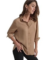 Dkny Jeans Women's Collared Long-Sleeve Blouse