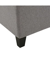 Spacious Storage Ottoman With No Assembly Required In Light Grey