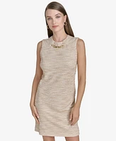 Halston Women's Tweed Chain-Trim Shift Dress