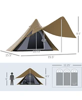 Simplie Fun Waterproof Teepee Tent with Porch, Floor and Bag (2-3 Person)