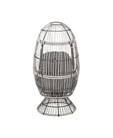 Cozy Swivel Egg Chair: Rattan Haven For Outdoor Relaxation