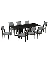 Streamdale Furniture Farmhouse 9-Piece 83.9inch Extendable Dining Table Set with 2 12