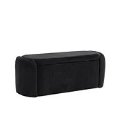 Streamdale Furniture Storage Ottoman, Bedroom End Bench, Upholstered Fabric Storage Ottoman with Safety Hinge, Entryway Padded Footstool