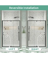 50-54" W x 71" H Piovt Swing Glass Shower Door, Pivot Frame Sliding Shower Door with 1/4" (6mm) Clear Sgcc Tempered Glass, Matte Black