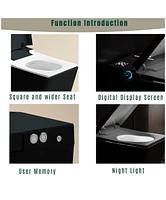 Streamdale Furniture Black Square Smart Toilet with Built