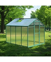 Simplie Fun Newly marketed Gain height windproofaluminum greenhouse 6x8 Ft Polycarbonate Greenhouse Raised Base and Anchor Aluminum Heavy Duty Walk