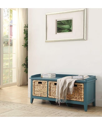 Simplie Fun Flavius Bench w/Storage in Teal