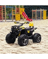 Simplie Fun 12V Kids Atv Ride-on Four-Wheeler Toy Car with Music, Realistic Headlights, Wide Wheels, Rechargeable Battery