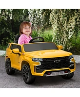 Simplie Fun Chevrolet Tahoe Licensed Kids Ride on Car, 12V Battery Powered Kids Electric Car with Remote Control, 4