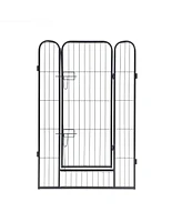 Flynama Metal Pet Playpen 39.13-in x 21.98-in Black Metal Indoor/Outdoor Playpen