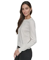 Dkny Jeans Women's Studded Crewneck Sweater - IVY