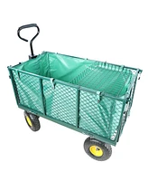 Flower Cart Garden Flower Cart is easier to transport firewood (green+cloth bag)