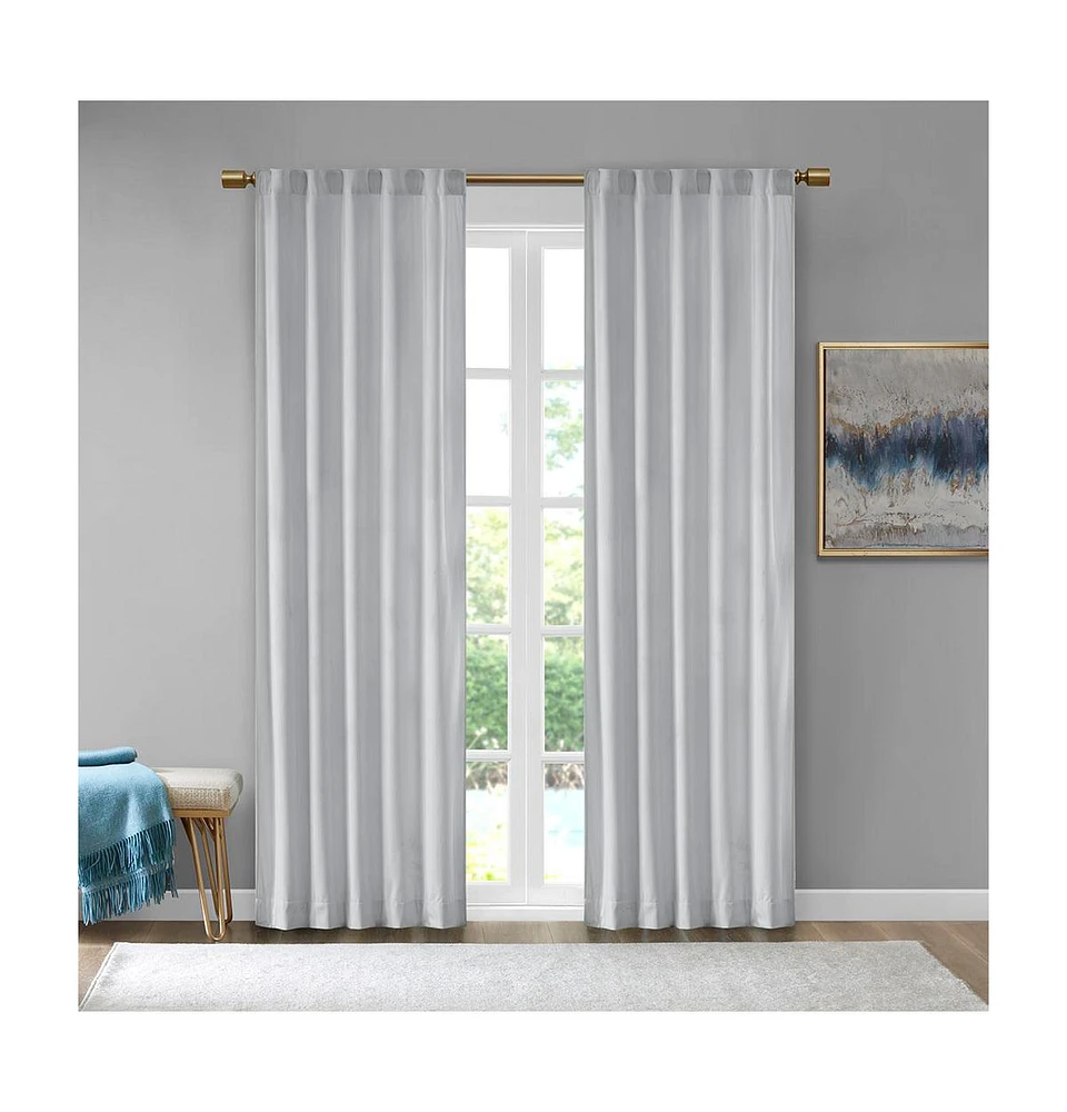 Simplie Fun Room Darkening Poly Velvet Rod Pocket/Back Tab Curtain Panel Pair(2 Pcs Window Panels)