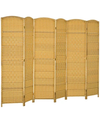 Streamdale Furniture 6 Panel Room Divider, 6' Tall Folding Privacy Screen, Hand