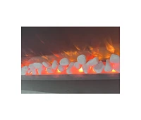 Simplie Fun 48 inch Curved Front Wall Mounted Electric Fireplace with remote and multi color flame & emberbed