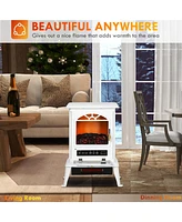 Simplie Fun 23" Electric Infrared Fireplace Stove, Freestanding Fire Place Heater with Realistic Log Flame, Adjustable Temperature, Timer, 1000W/1500W