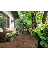 Streamdale Furniture Wood Plastic Composite Deck Tiles Set of 20pcs, Composite Decking Resist Rust, Water, Weather, Easy to Diy & Maintain, Indoor&Out