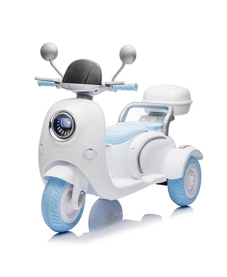 Streamdale Furniture 12V Two-seater Kids Ride On Electric Motorcycle, Three Wheels Kids toy with Slow Start, Multi-function player, Usb, Bluetooth, li