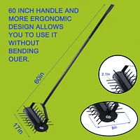 Rolling manual lawn aerator, Home aerator lawn tool pusher, 58-inch handle push lawn aerator for lawns, yards and gardens