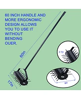 Rolling manual lawn aerator, Home aerator lawn tool pusher, 58-inch handle push lawn aerator for lawns, yards and gardens