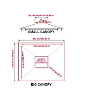 Streamdale Furniture 13x10 Ft Patio Double Roof Gazebo Replacement Canopy Top Fabric, Brown