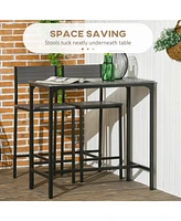 Streamdale Furniture 3 Piece Bar Table and Chairs, Industrial Dining Table Set for 2, Counter Height Kitchen Table with Bar stools, Breakfast Table Se