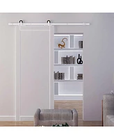 6' Rustic Interior Sliding Barn Door Mounting Hardware Kit, White