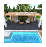 Simplie Fun 2FT Patio Deck Tiles, Diy Module Interlocking Decking Tiles Floor Tile, Easy and Quick Installation Court Tiles for Porch Poolside Balcony