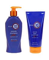 it's a 10 Miracle Shampoo Plus Keratin 10 oz & Miracle Deep Conditioner Plus Keratin 5 oz Combo Pack