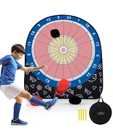 Costway Large Dart Board for Kids with 4 Kick Balls, Carrying Bag Giant Outdoor