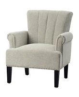 Slickblue Accent Rivet Tufted Polyester Armchair for Stylish and Comfortable Home Decor