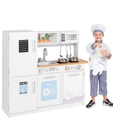 Costway Kids Kitchen Play Set with Stove Removable Sink Oven Microwave Dish Washer