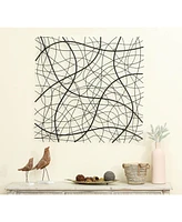 LuxenHome Large Black Abstract Square Metal Wall Decor