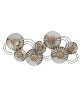 LuxenHome 47" W Distressed Metal Modern Flower Wall Decor