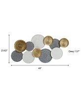 LuxenHome 48-In Wide Connected Circles Metal Wall Decor Sculpture