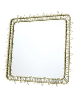 LuxenHome Gold Metal Frame 30.2-In Square Accent Wall Mirror