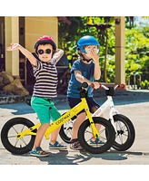 Costway 12 Inch Toddler Balance Bike No Pedal Training Bicycle with Inflatable Rubber Tires