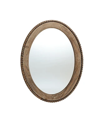 LuxenHome Cameo Wood Framed 32-Inch Oval Wall Mirror