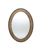 LuxenHome Cameo Wood Framed 32-Inch Oval Wall Mirror