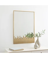 LuxenHome Cityscape Gold Metal Frame Rectangular Wall Mirror