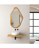 LuxenHome Freeform Pine Wood Frame Free Form Wall Mirror