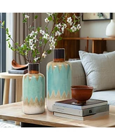 LuxenHome Ocean Ombre Stoneware Vase