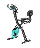 Slickblue Folding Exercise Bike: Upright and Recumbent X-Bike for Compact Home Fitness Workouts