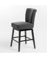 Simplie Fun Sophisticated Swivel Barstool: Durable Wood, 360 Rotation