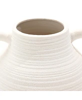 LuxenHome White Ceramic Jug 9.9-Inch Tall Round Vase