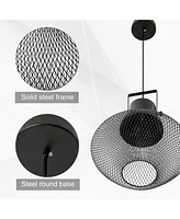 Simplie Fun Industrial Pendant Light Fixtures, Black Metal Frame Hanging Ceiling Light for Living Room, Bedroom, Kitchen, Dining Room with Adjustable