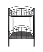 Slickblue Twin Over Twin Metal Bunk Bed, Easily Divides into Two Separate Beds for Versatile Sleeping Options