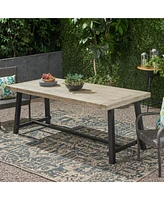 Simplie Fun Modern Acacia Wood Outdoor Dining Table For 8