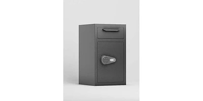 Depository Drop Safe, Front Drop Slot Lock Box with Digital Combination and Anti-Fishing, Silent Deposit Safe Box, Security Money Safe for Cash Slips