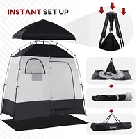 Streamdale Furniture Shower Tent, Pop Up Privacy Shelter for Camping, Dressing Changing Room, Portable Instant Outdoor Shower Tent Enclosure w/ 2 Room